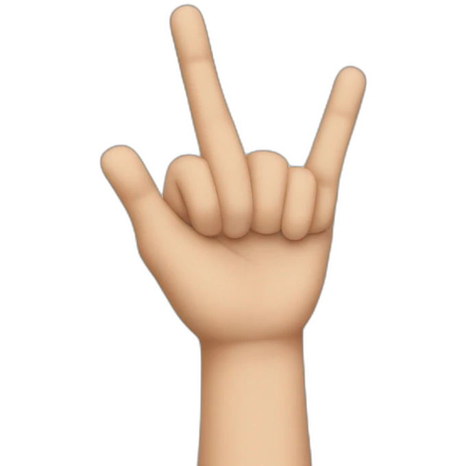 Third finger up on left hand emoji