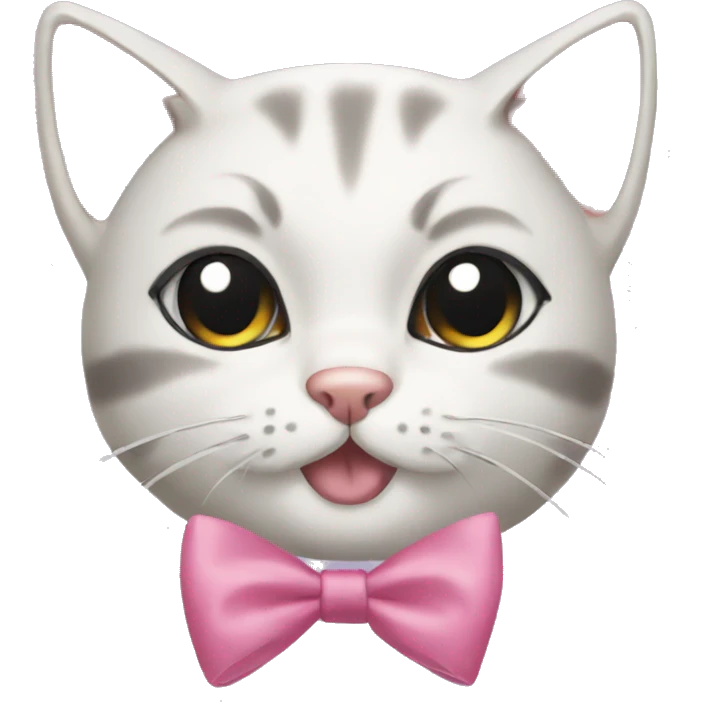 cat with coquette bows emoji