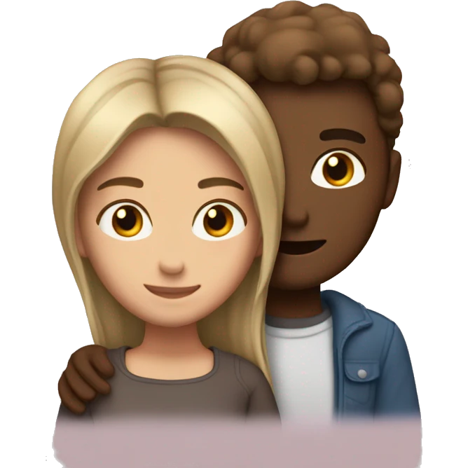 Hug cuple withe skin Brown hair emoji