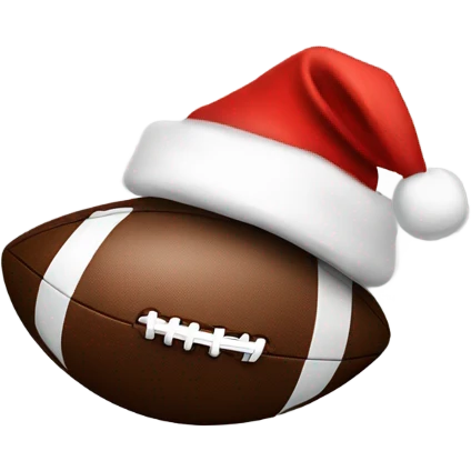 Santa’s hat on a football emoji