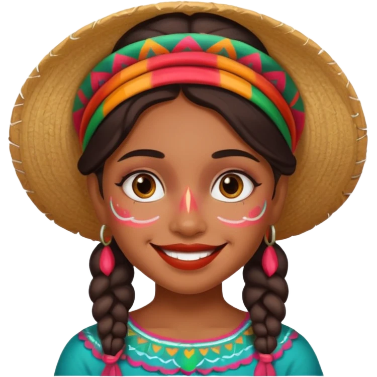 mexican cute girl with painted face emoji