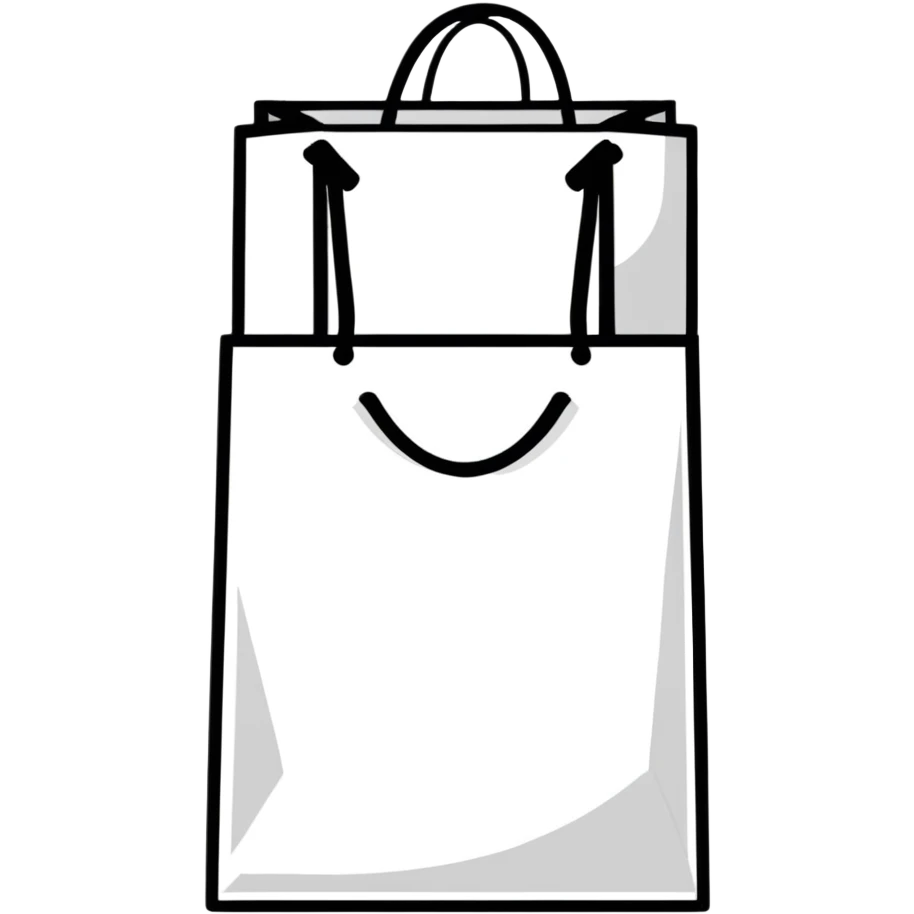online shopping app with bag and smartphone emoji