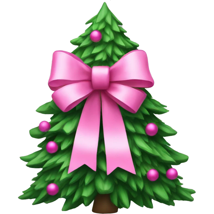 christmas tree with pink bows emoji