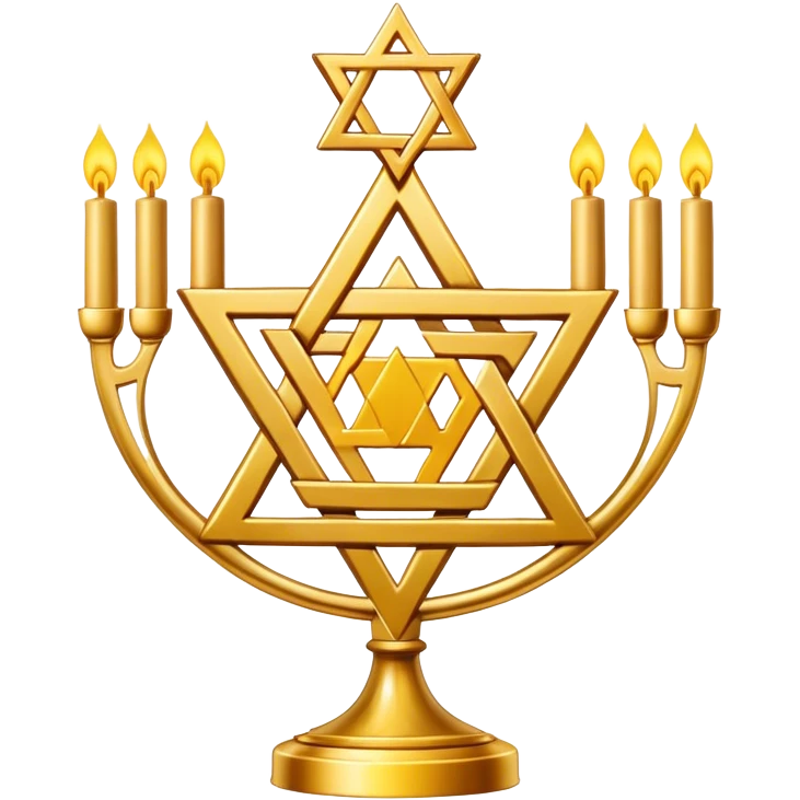 Star of David and a Menorah  emoji