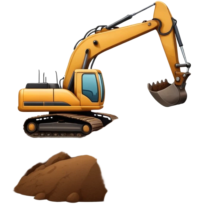 Excavator on dirt  emoji