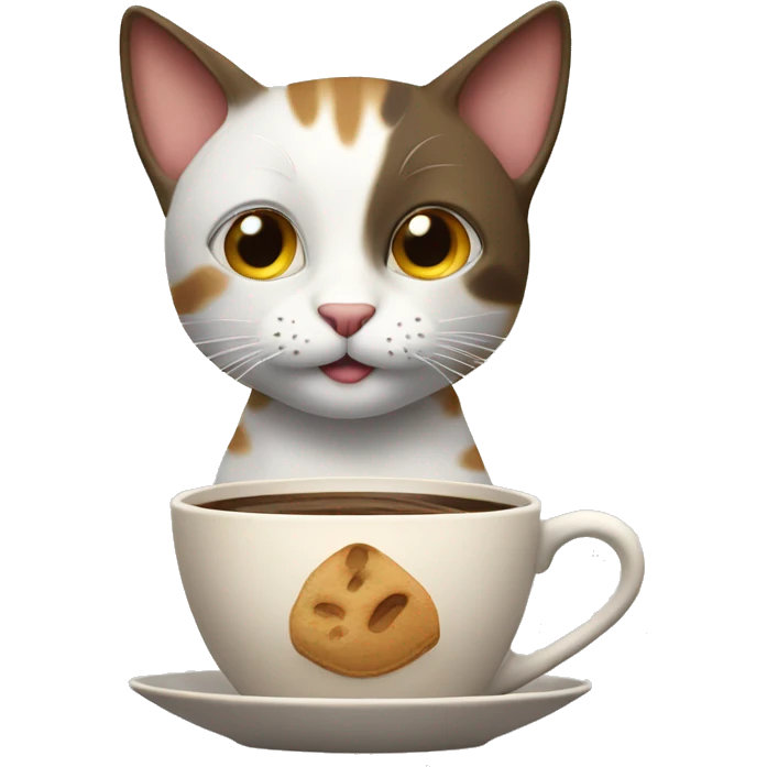 Gato bebiendo café  emoji