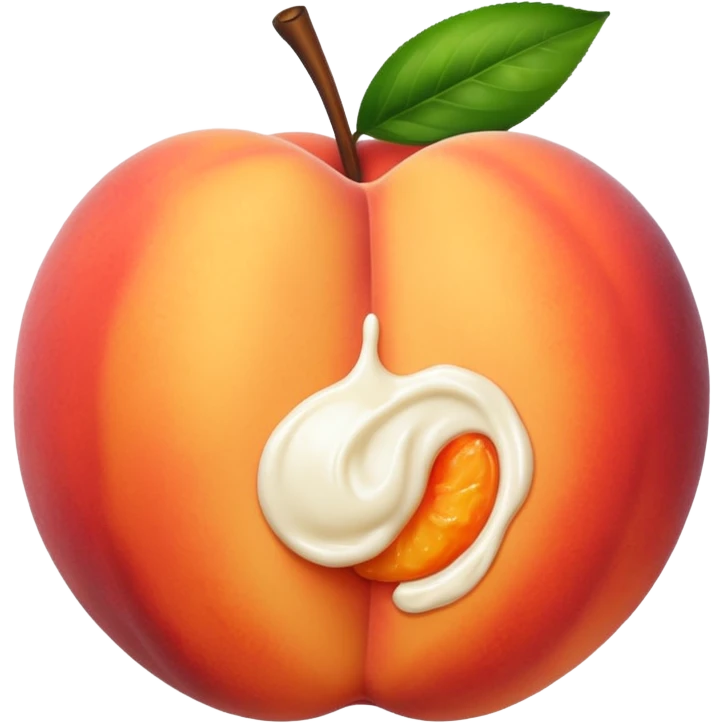 Peach with cream on it emoji