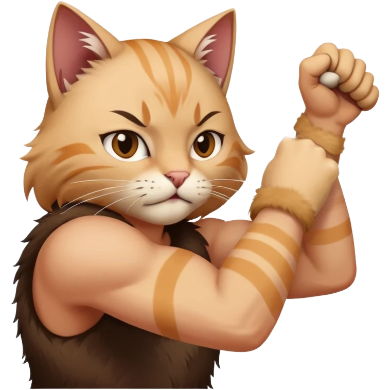 cat fighting with person emoji