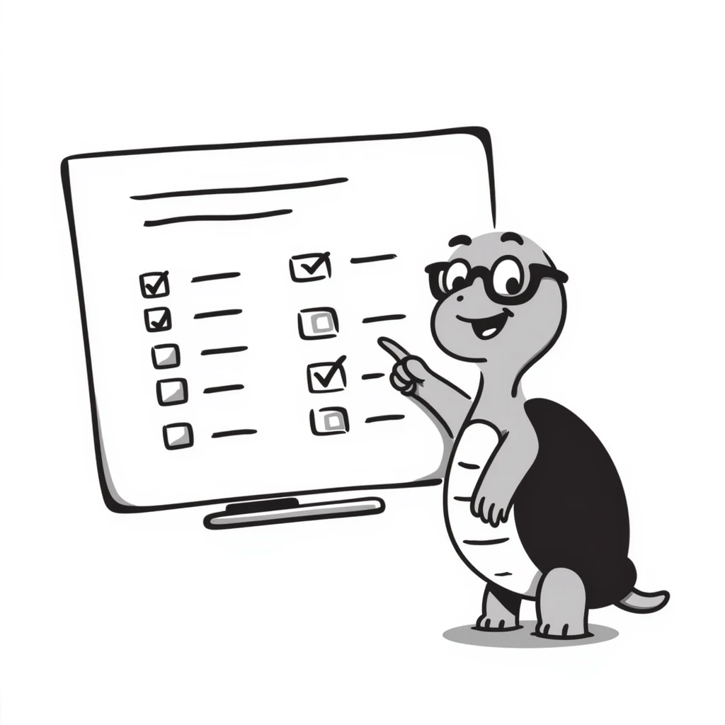 turtle pointing at a whiteboard emoji