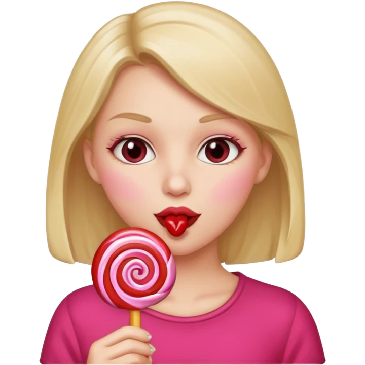 white girl sucking a lollipop emoji