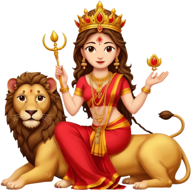 Godess Durga Devi sitting on lion emoji
