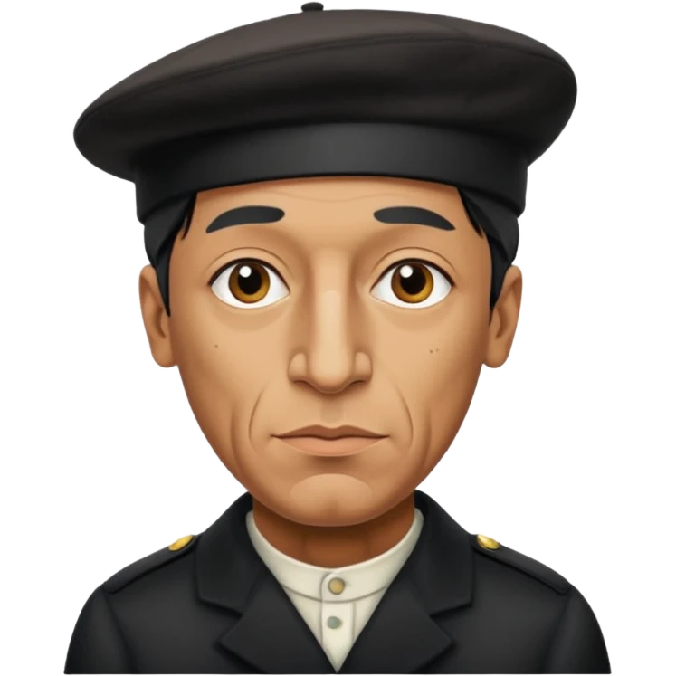 Pablo Picasso wear black berret hat emoji