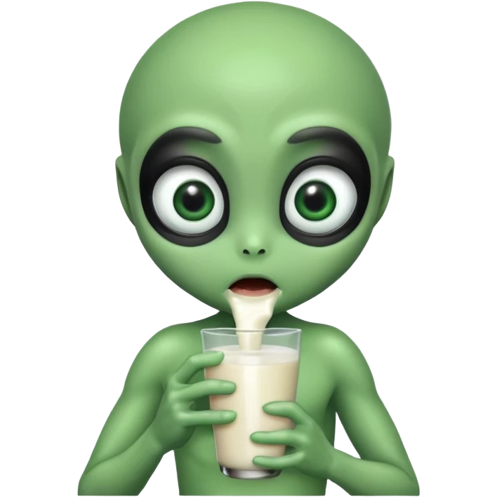Alien drinking milk  emoji