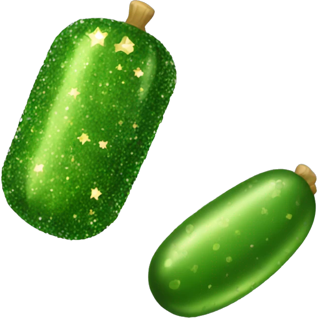 glittery pickle emoji