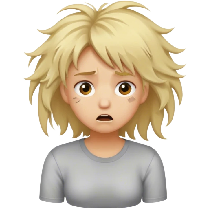 Stressed blond girl emoji