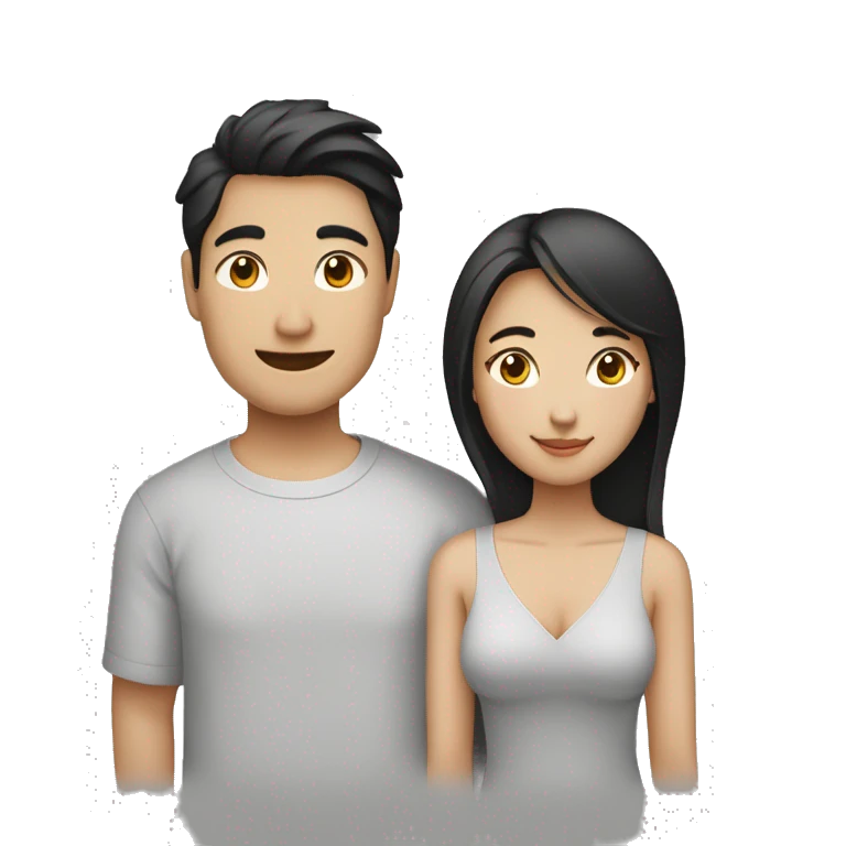 Un couple mixte donc un homme noir et une femme asiatique  emoji
