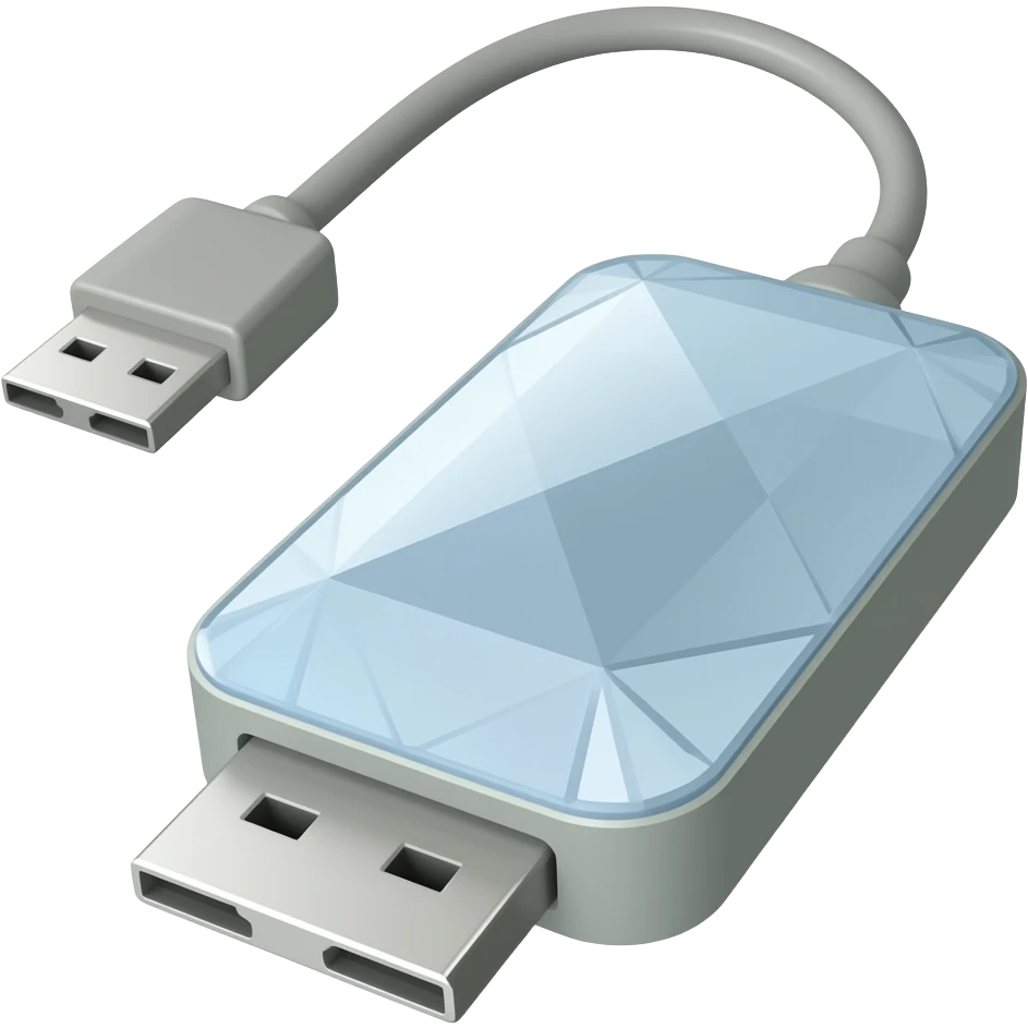Diamond-made portable hard drive emoji