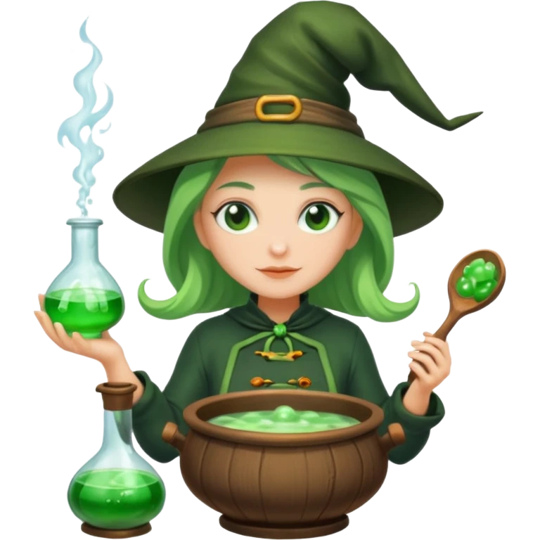 green witch cooking potion emoji
