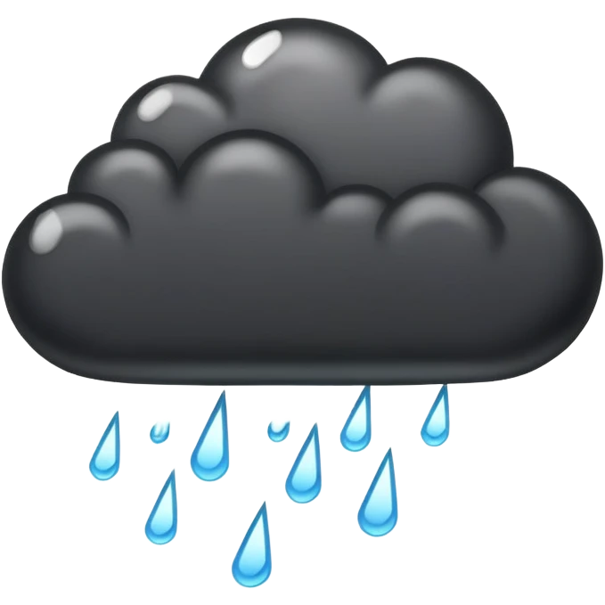 Black cloud with rain and lightning  emoji