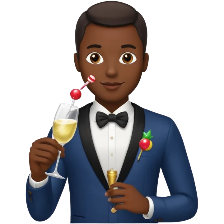 Sexy black man hold a bottle and a lollipop emoji