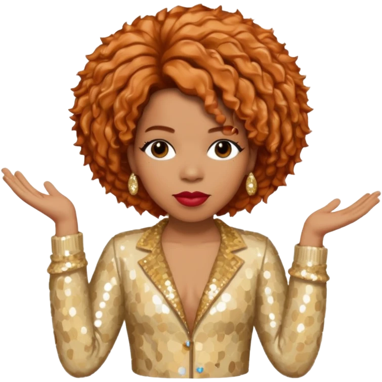 Macy Gray from Mary Mary with reddish blonde hair, cream sequin outfit emoji