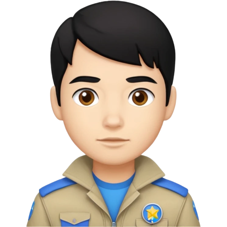 Jay from Kubz Scouts with black hair emoji