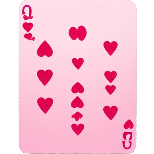 Pink 6 of hearts card emoji