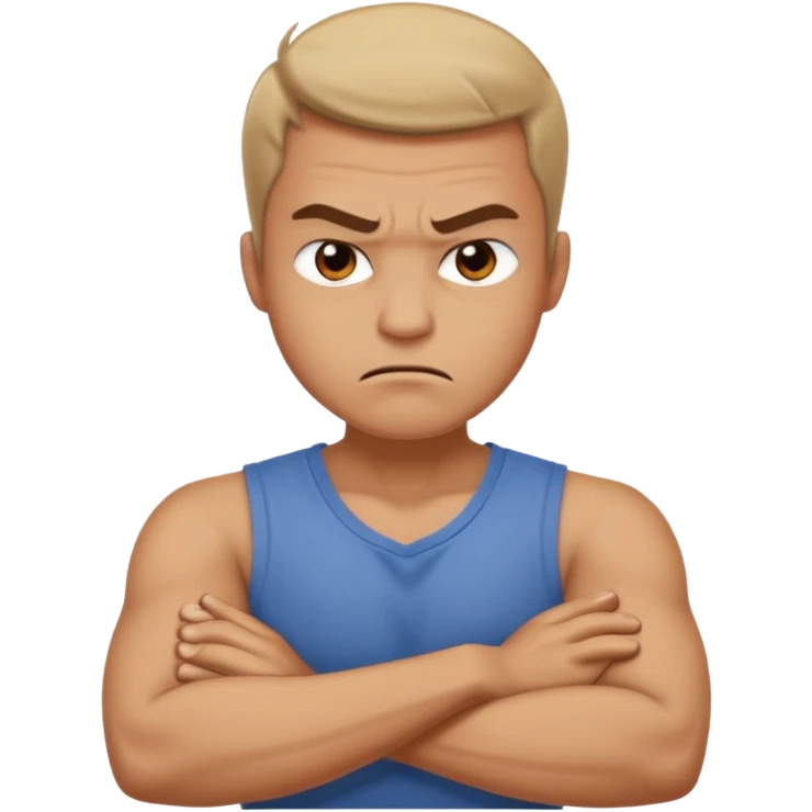 arms crossed holding neck angry guy emoji