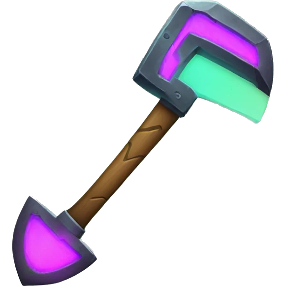 pickaxe with glowing neon elements emoji