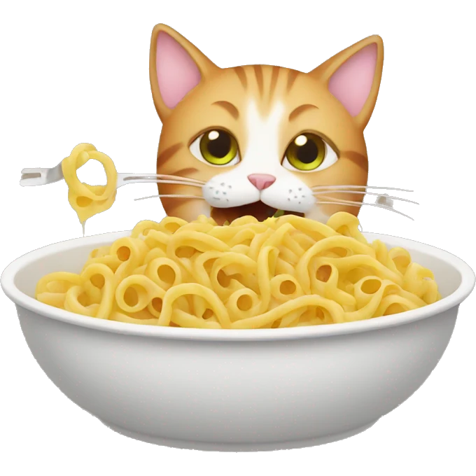 Cat eating pasta  emoji