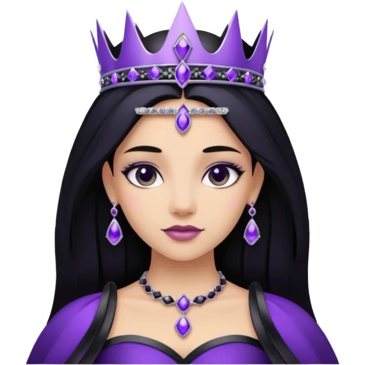 Obsidian Princess – black tiara + violet trim emoji