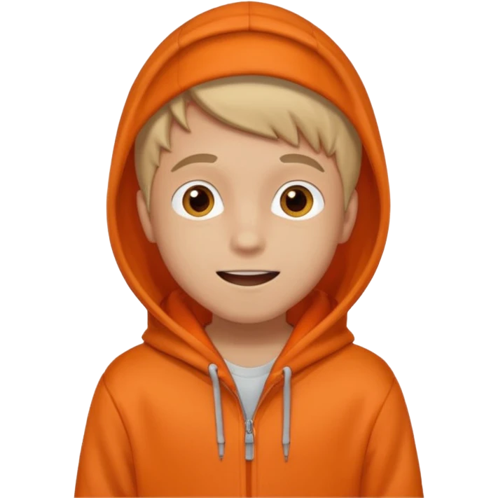 Boy in Orange hoodie mind blown emoji