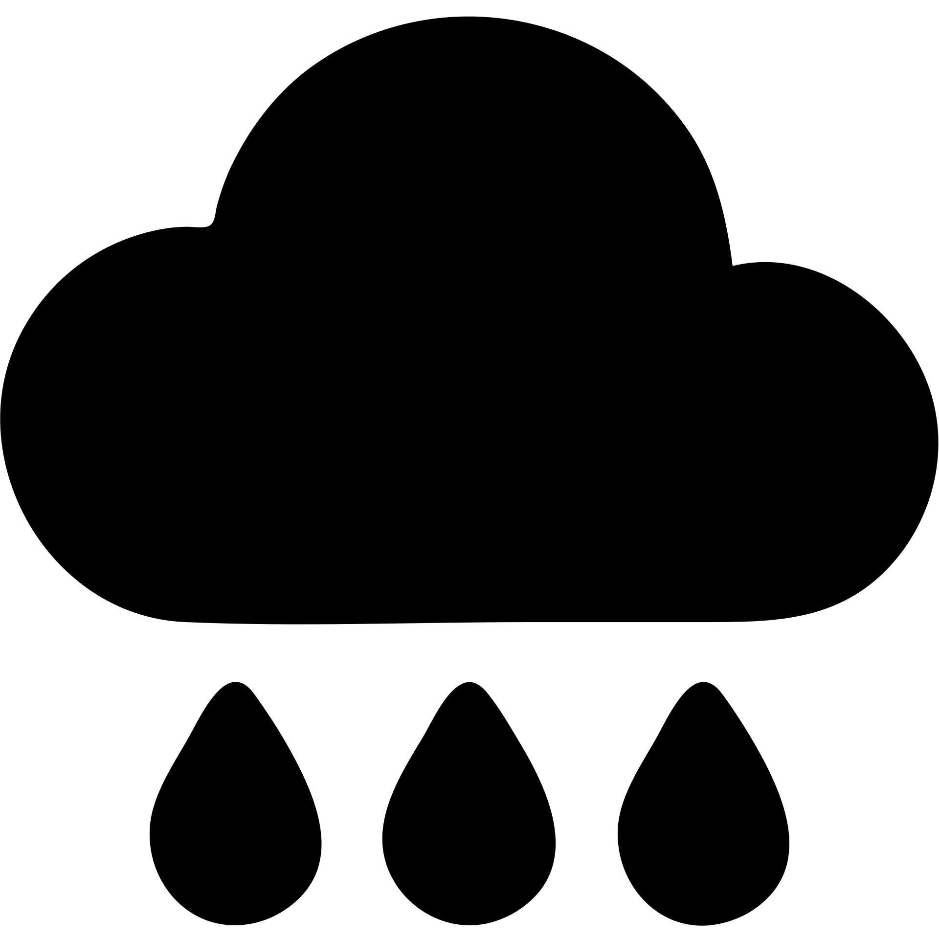 solid filled rain icon, minimal emoji