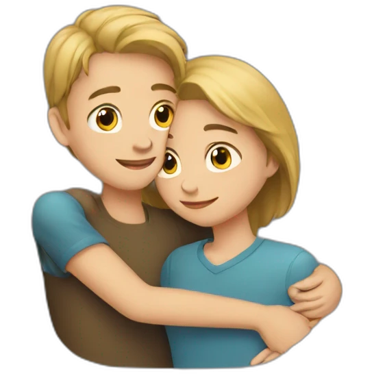 girl and boy hug emoji