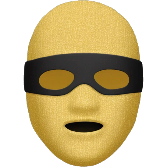 Sticker, a man wearing a black T-shirt and a black balaclava mask and a gold chain on his chest surrounded by a white outline, on a transparent background." emoji