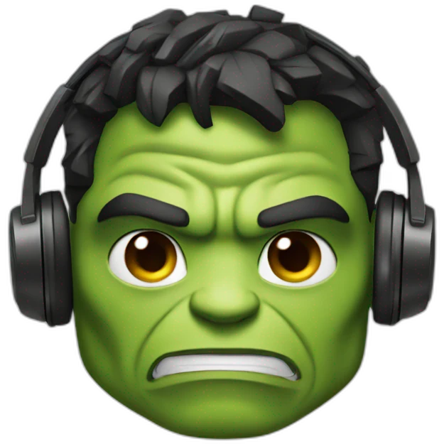 Hulk with headphones  emoji