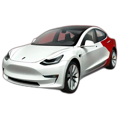 Tesla 3 red emoji