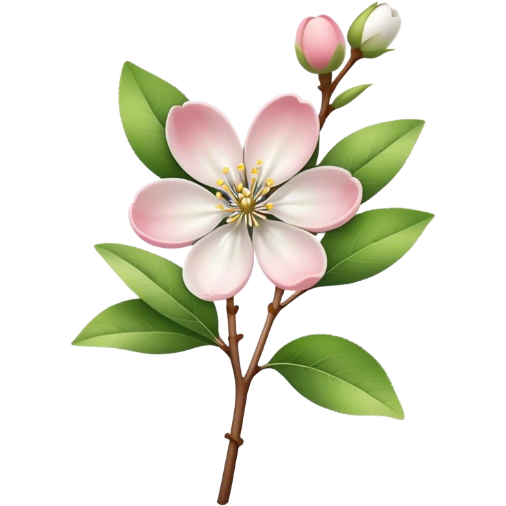 single Apple blossom, straight stem emoji