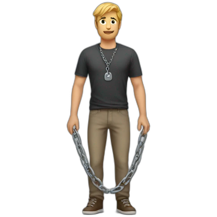 Man standing on a chain emoji