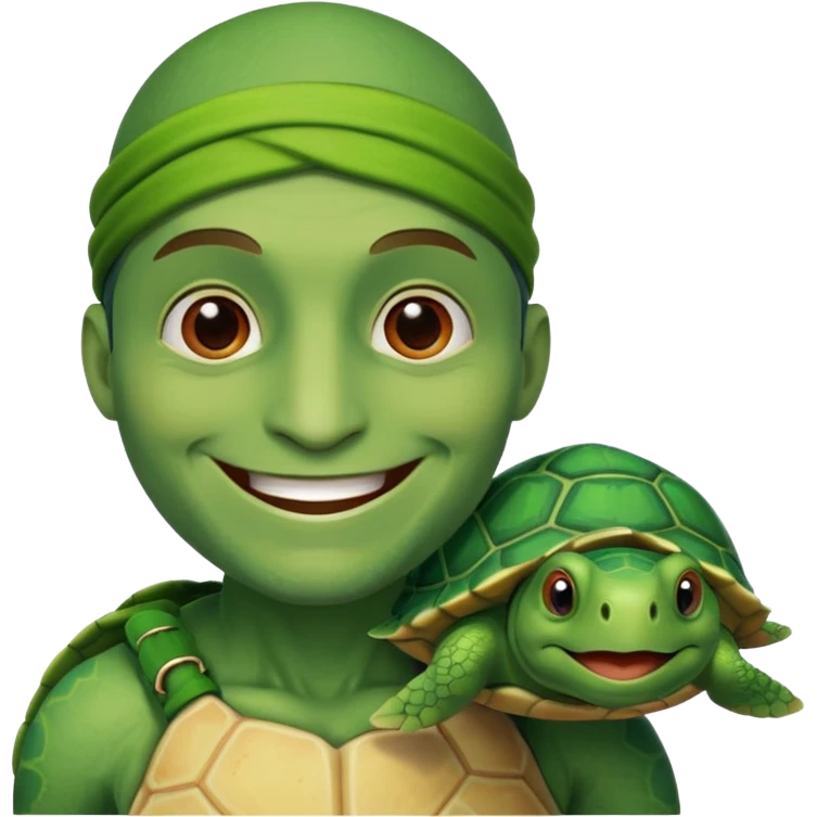 A green man with a turtle head emoji