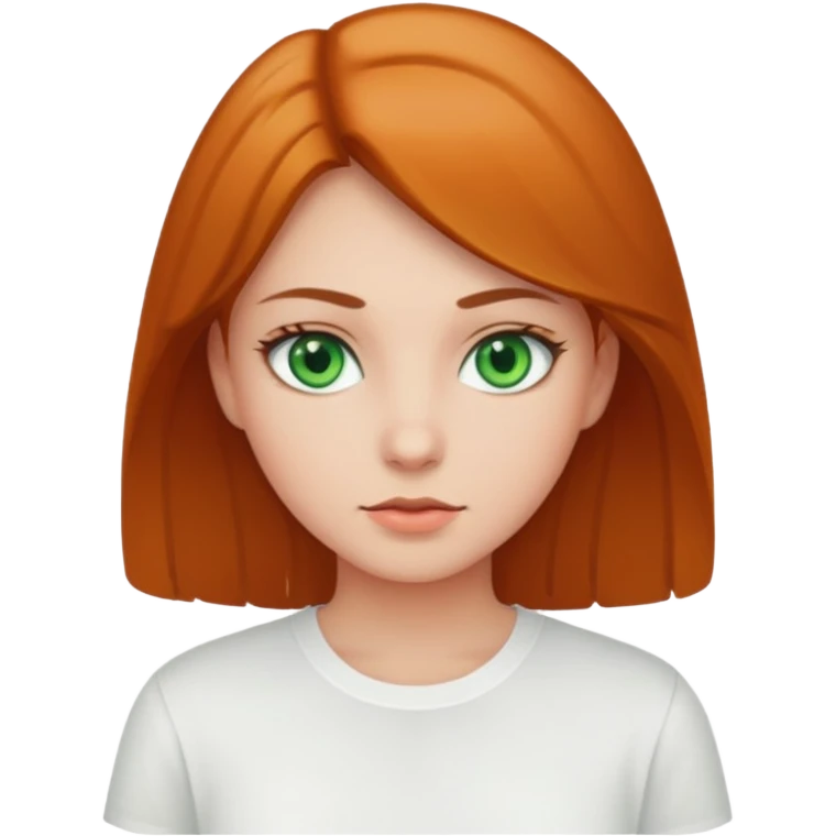 green eyed, white shirt girl emoji