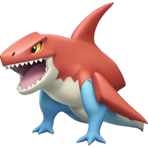 Sharpedo-Charmeleon-Gible-Larvitar-Fakémon Full Body emoji
