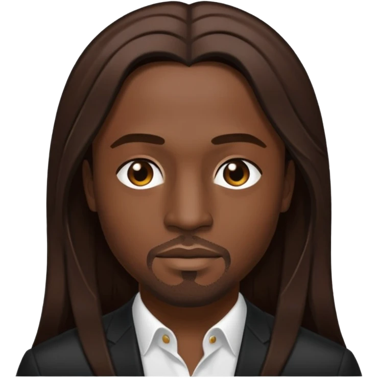 Akon with long dark brown hair emoji