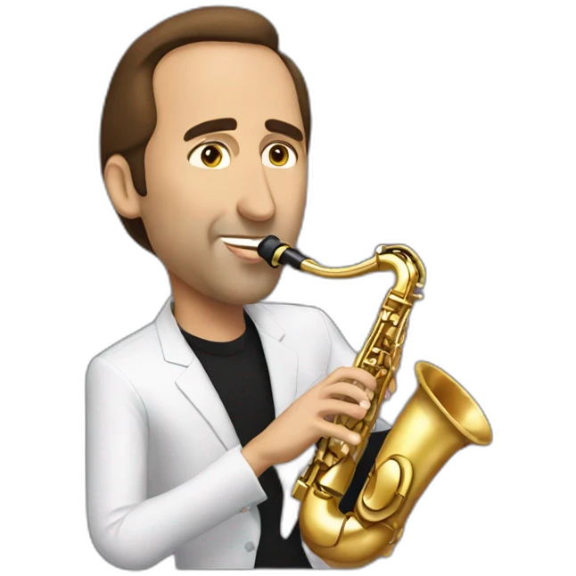 Nick cage playing smooth jazz on the saxophone emoji