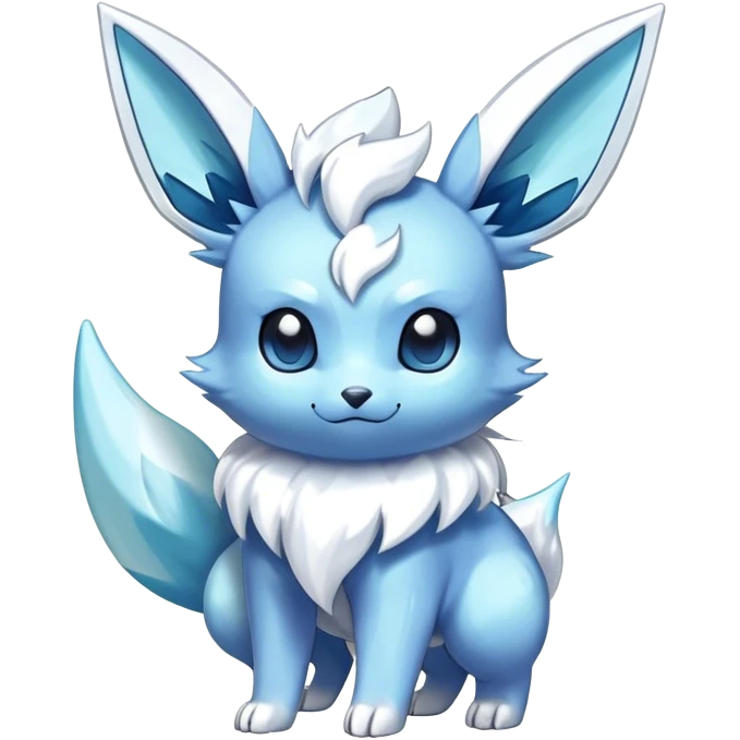 Shiny-Eeveelution-Cute-Fakemon-Ice-Pokémon-fusion full body emoji