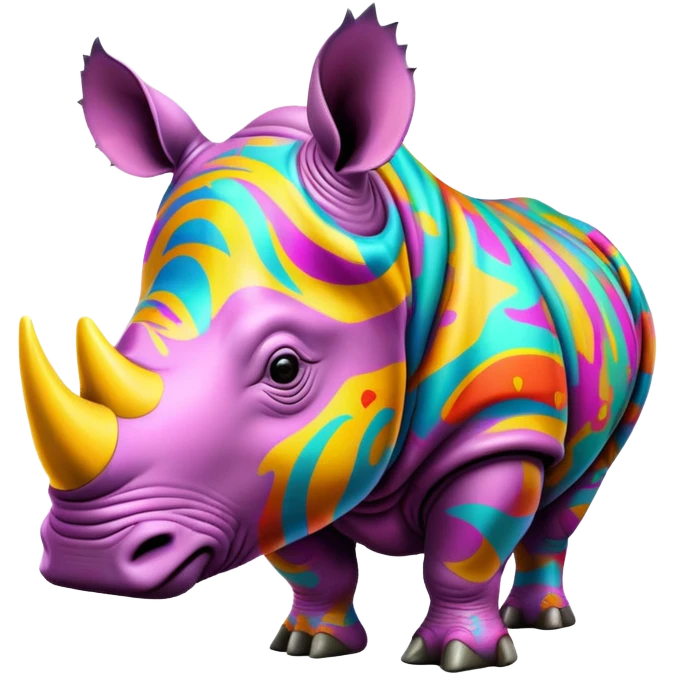 Rhinos a rainbow emoji