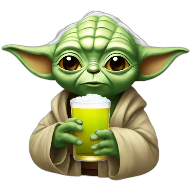 Yoda drink a beers emoji