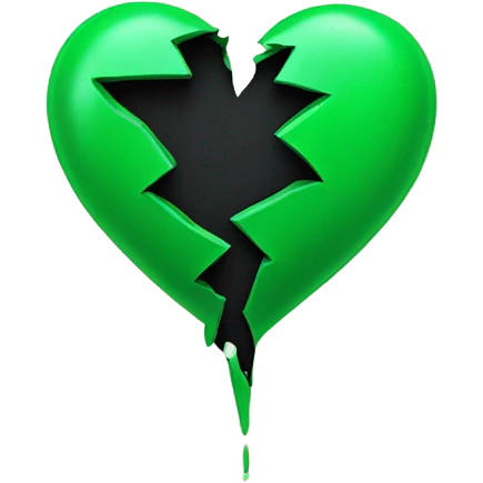 Broken black and green heart emoji