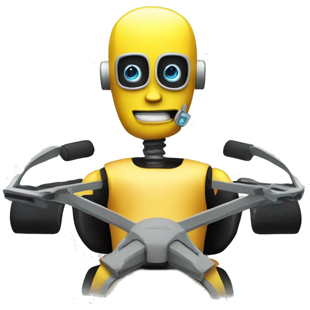 crash dummy in robot car emoji