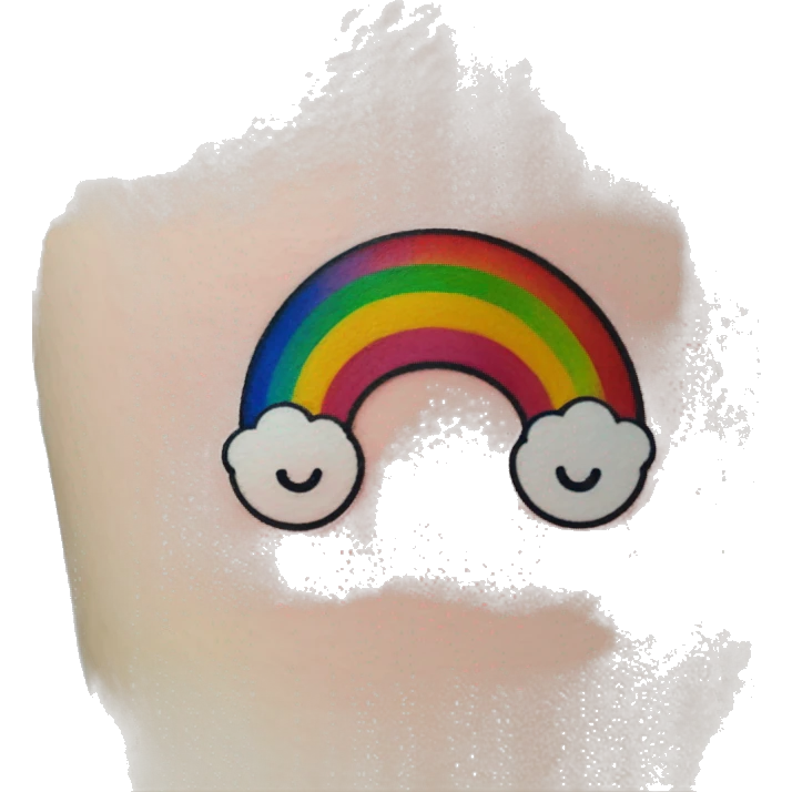 Rainbow in Semicolon shape tattoo emoji